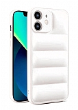 Eiroo Puffer iPhone 12 Beyaz Silikon Kılıf