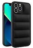 Eiroo Puffer iPhone 12 Pro Max Siyah Silikon Kılıf