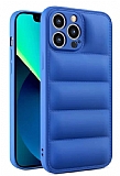 Eiroo Puffer iPhone 12 Pro Max Lacivert Silikon Kılıf
