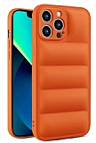 Eiroo Puffer iPhone 13 Pro Max Turuncu Silikon Kılıf