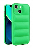 Eiroo Puffer iPhone 13 Açık Yeşil Silikon Kılıf