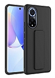 Eiroo Qstand Huawei nova 9 Siyah Silikon Klf