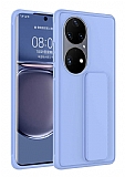 Eiroo Qstand Huawei P50 Pro Lila Silikon Klf