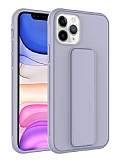Eiroo Qstand iPhone 11 Pro Max Gri Silikon Kılıf