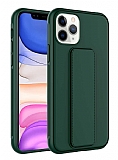 Eiroo Qstand iPhone 11 Pro Max Yeşil Silikon Kılıf