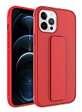 Eiroo Qstand iPhone 12 Pro Max Kırmızı Silikon Kılıf