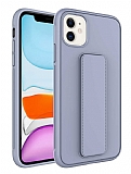 Eiroo Qstand iPhone 12 Gri Silikon Klf