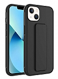 Eiroo Qstand iPhone 13 Siyah Silikon Klf