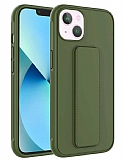 Eiroo Qstand iPhone 14 Plus Yeşil Silikon Kılıf