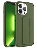 Eiroo Qstand iPhone 14 Pro Max Yeşil Silikon Kılıf