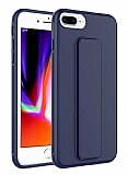 Eiroo Qstand iPhone 7 Plus / 8 Plus Lacivert Silikon Kılıf