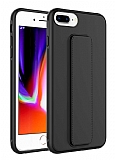 Eiroo Qstand iPhone 7 Plus / 8 Plus Siyah Silikon Kılıf