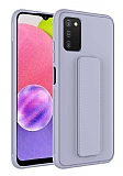 Eiroo Qstand Samsung Galaxy A03s Gri Silikon Klf