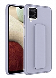 Eiroo Qstand Samsung Galaxy A12 / M12 Gri Silikon Klf
