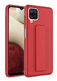 Eiroo Qstand Samsung Galaxy A12 / M12 Krmz Silikon Klf