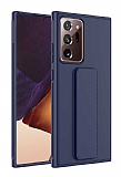 Eiroo Qstand Samsung Galaxy Note 20 Ultra Lacivert Silikon Kılıf