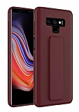 Eiroo Qstand Samsung Galaxy Note 9 Kahverengi Silikon Kılıf