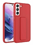 Eiroo Qstand Samsung Galaxy S22 5G Kırmızı Silikon Kılıf