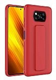 Eiroo Qstand Xiaomi Poco X3 / X3 Pro Kırmızı Silikon Kılıf
