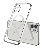 Eiroo Gbox iPhone 11 Macsafe Özellikli Kamera Korumalı Silver Silikon Kılıf