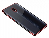 Eiroo Radiant Xiaomi Redmi 8A Kırmızı Kenarlı Şeffaf Silikon Kılıf