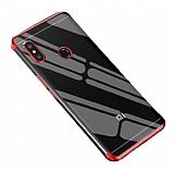 Eiroo Radiant Xiaomi Redmi S2 Kırmızı Kenarlı Şeffaf Silikon Kılıf