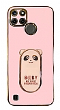 Eiroo Realme C21Y Baby Panda Standl Pembe Silikon Klf