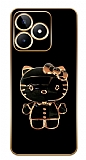 Eiroo Kitty Realme C53 Standl Kamera Korumal Siyah Silikon Klf