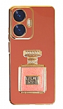 Eiroo Realme C55 Aynalı Parfüm Standlı Kırmızı Silikon Kılıf