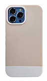 Eiroo Rip-Plug iPhone 13 Pro Max Krem Silikon Kılıf
