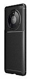 Eiroo Rugged Carbon Huawei Mate 40 Pro Siyah Silikon Klf