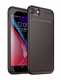 Eiroo Rugged Carbon iPhone 7 / 8 Kahverengi Silikon Kılıf