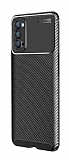 Eiroo Rugged Carbon Oppo Reno4 Pro 5G Siyah Silikon Klf