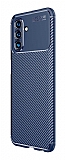 Eiroo Rugged Carbon Samsung Galaxy A04s Lacivert Silikon Kılıf
