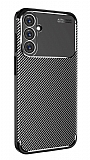 Eiroo Rugged Carbon Samsung Galaxy A15 Siyah Silikon Kılıf