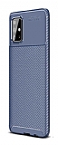 Eiroo Rugged Carbon Samsung Galaxy M31S Lacivert Silikon Kılıf