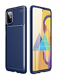 Eiroo Rugged Carbon Samsung Galaxy M51 Lacivert Silikon Kılıf