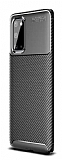 Eiroo Rugged Carbon Samsung Galaxy S20 Siyah Silikon Kılıf