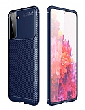 Eiroo Rugged Carbon Samsung Galaxy S21 Plus Lacivert Silikon Kılıf