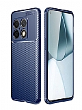 Eiroo Rugged Carbon OnePlus 10 Pro Mavi Silikon Kılıf