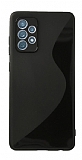 Eiroo S Line Samsung Galaxy A52 / Galaxy A52 5G Siyah Silikon Kılıf