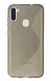 Eiroo S Line Samsung Galaxy M11 Gri Silikon Kılıf