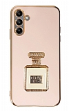 Eiroo Samsung Galaxy A04s Aynalı Parfüm Standlı Pembe Silikon Kılıf