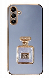 Eiroo Samsung Galaxy A04s Aynalı Parfüm Standlı Mavi Silikon Kılıf