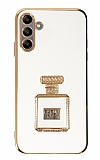 Eiroo Samsung Galaxy A04s Aynalı Parfüm Standlı Beyaz Silikon Kılıf