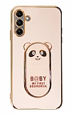 Eiroo Samsung Galaxy A04s Baby Panda Standl Pembe Silikon Klf