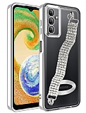 Eiroo Samsung Galaxy A04s Su Yolu Zincirli Silver Silikon Kılıf