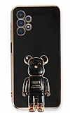 Eiroo Samsung Galaxy A13 Baby Bear Standl Siyah Silikon Klf