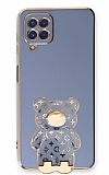 Eiroo Samsung Galaxy M32 Lks Ay Standl Mavi Silikon Klf