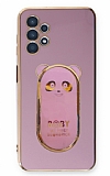 Eiroo Samsung Galaxy A13 4G Baby Panda Standl Mor Silikon Klf